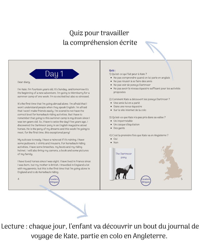 Direction l'Angleterre - Cahier de vacances anglais-équitation