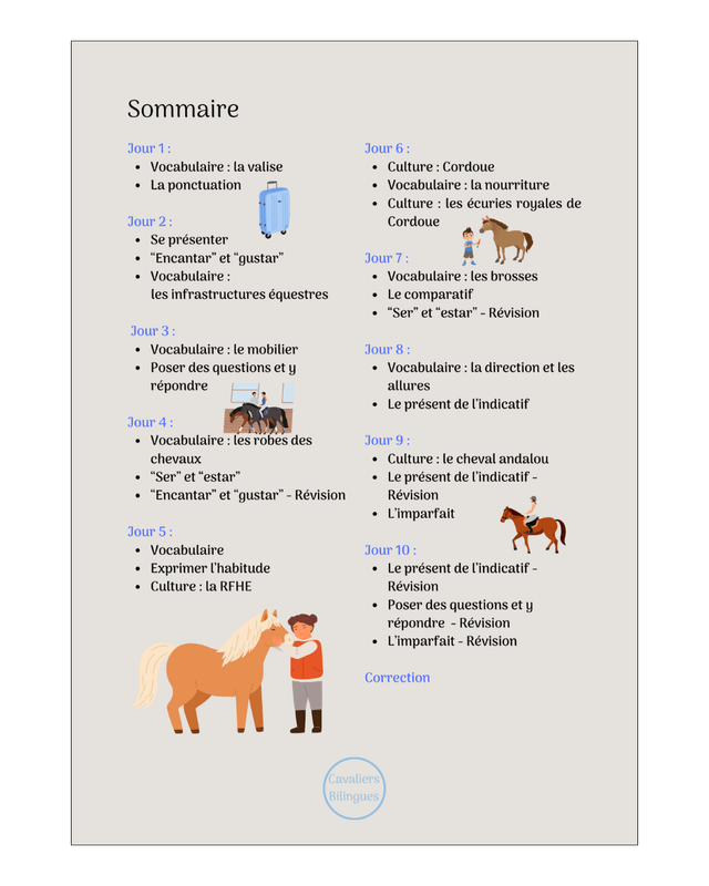 Direction l'Espagne - Cahier de vacances espagnol-équitation